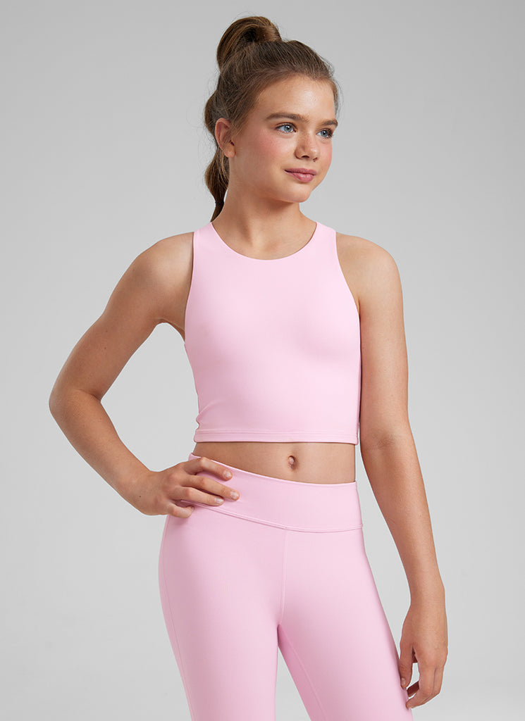 CRZ YOGA girl's Active Sports Butterluxe Racerback Tank Top Hibiscus Purple