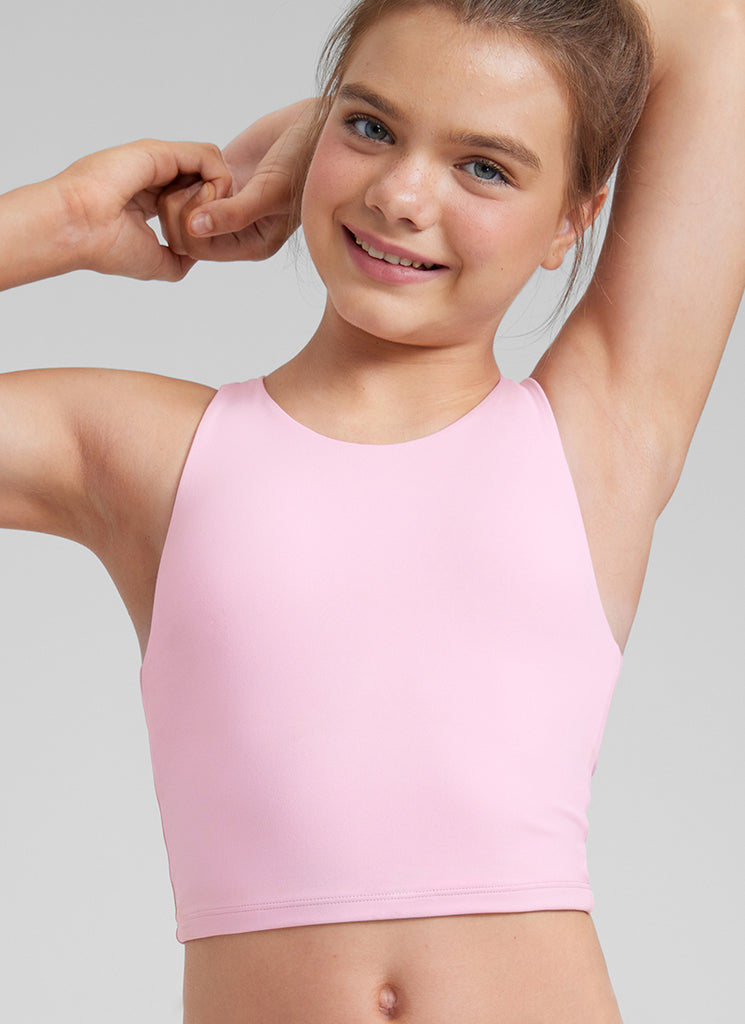 CRZ YOGA girl's Active Sports Butterluxe Racerback Tank Top Cambric Blue