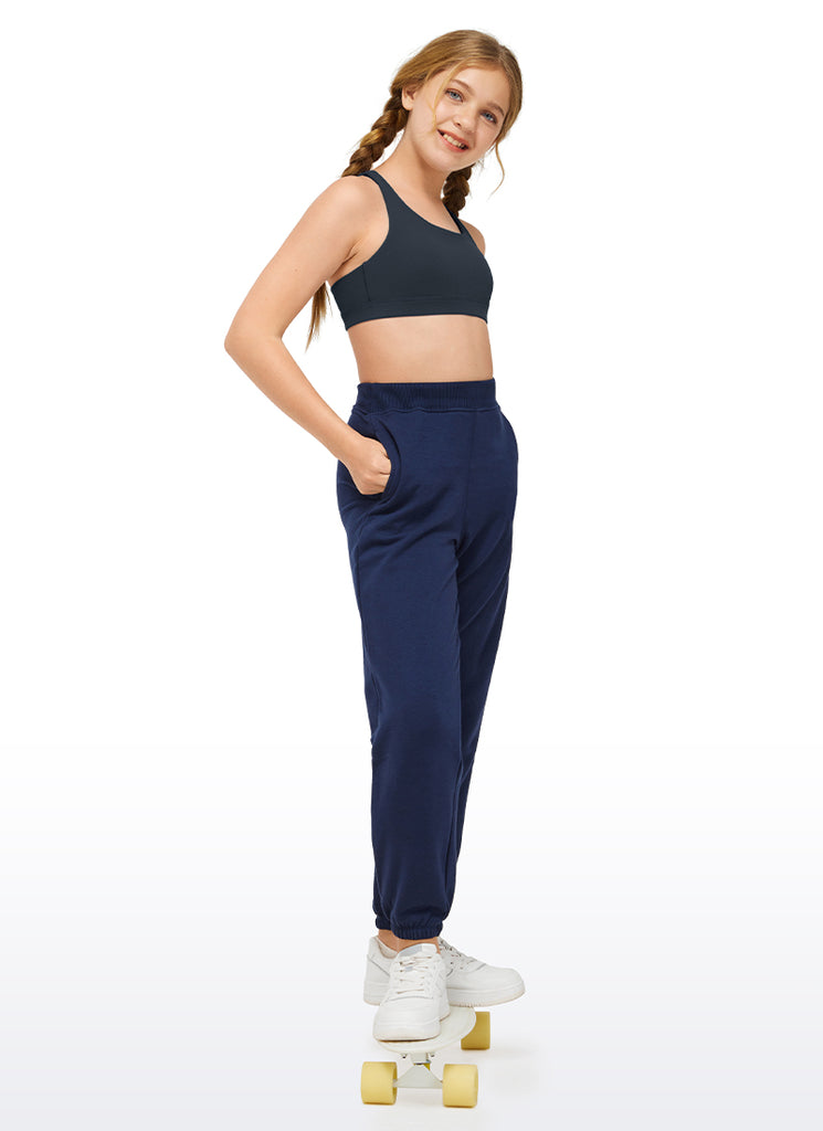 CRZ YOGA Girl's Active Sports Butterluxe Teens Strappy Bra Pink Peony