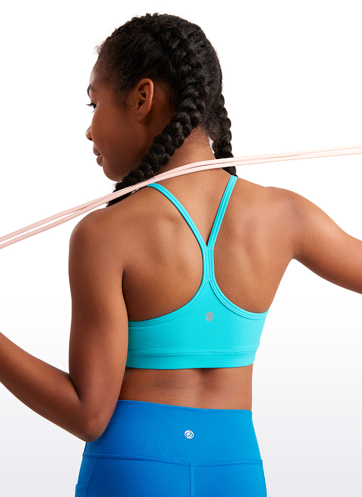 CRZ YOGA Girl's Active Sports Y-Back Bra Butterluxe Teens Tops Pink Peony