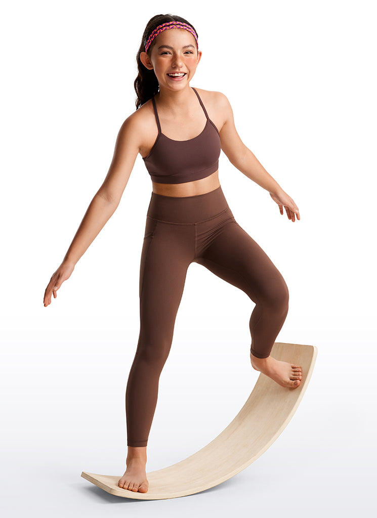 CRZ YOGA Girl's Active Sports Yoga Lounge Butterluxe Yoga Leggings Coffee Brown