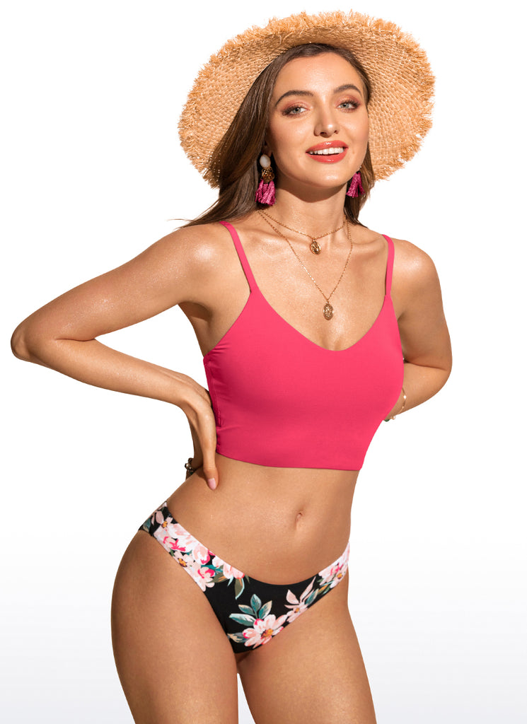 CRZ YOGA Women's Swimwear Tops Sunshine Bikini Top Adjustable Strap Insignia Blue