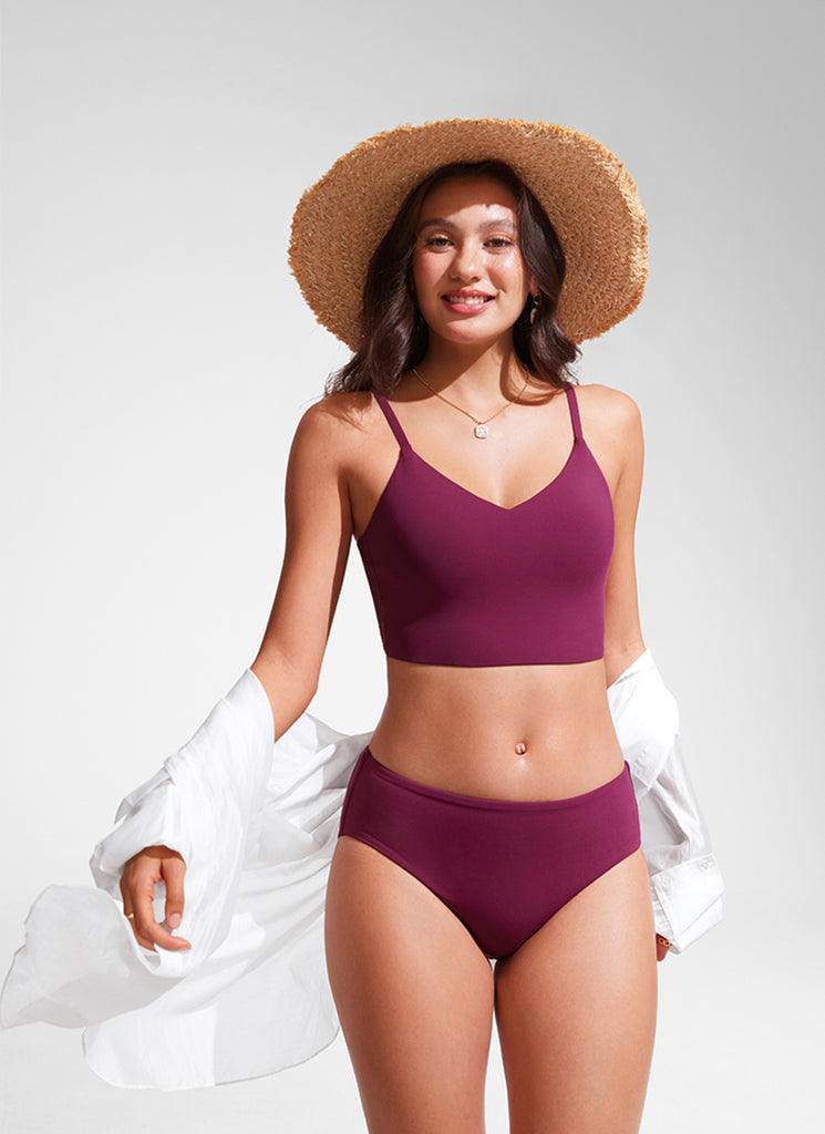 CRZ YOGA Women's Swimwear Tops Sunshine Bikini Top Adjustable Strap Fuchsia