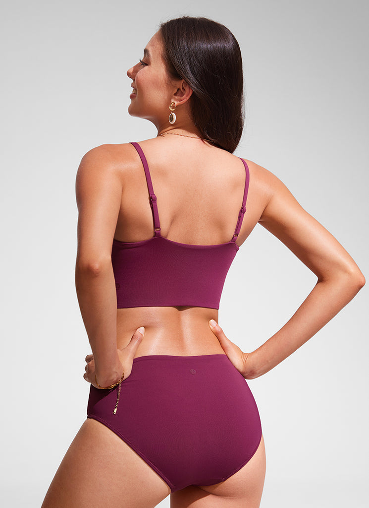 CRZ YOGA Women's Swimwear Tops Sunshine Bikini Top Adjustable Strap Fuchsia