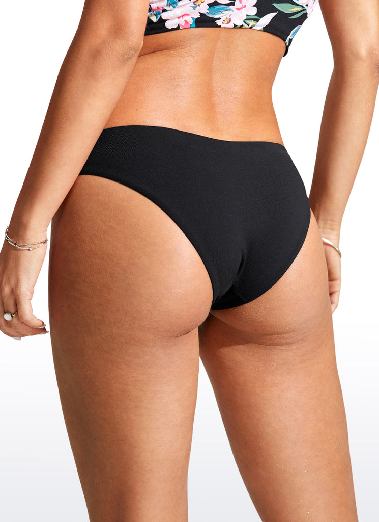 CRZ YOGA Women's Swimwear Bottoms Sunshine Bikini Bottoms Low Rise Black