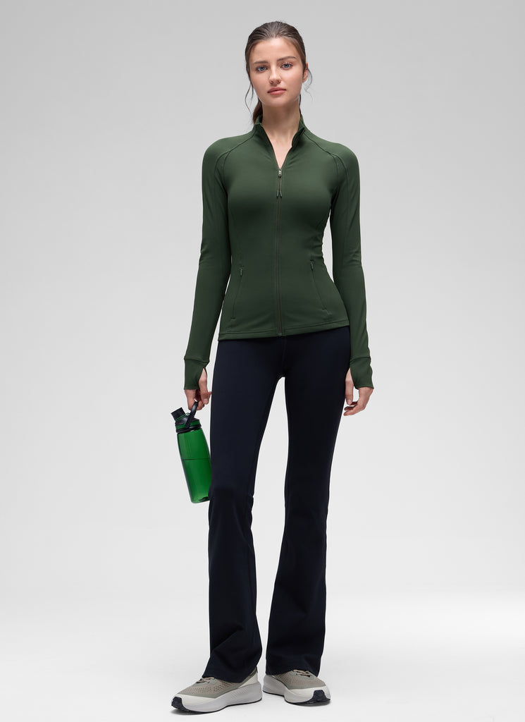 CRZ YOGA Women's Yoga Slim Fit Tops Butterluxe Full Zip Long Sleeves Strawberry Pink