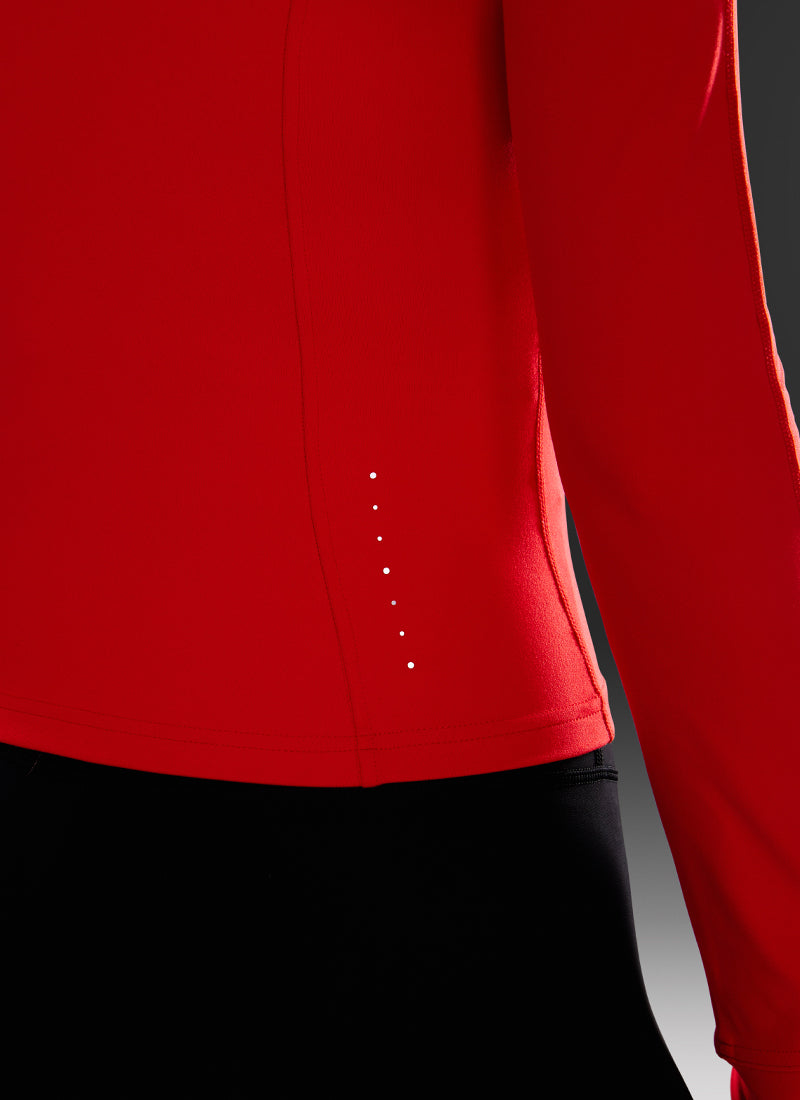 CRZ YOGA Women's Butterluxe Cropped Pocket Outerwear Full Zip Jackets Dark Red @model_info:D