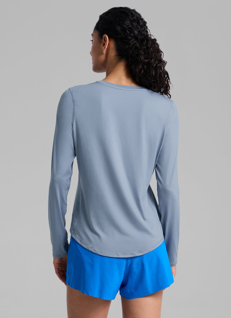 CRZ YOGA Women UPF 50+ Running Lightweight Loose Fit Long Sleeves Quick Dry Slate Blue