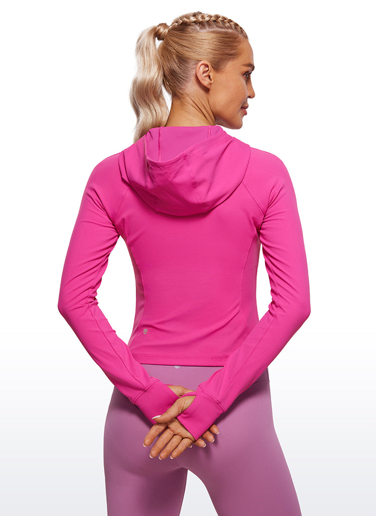 CRZ YOGA Women's Butterluxe Outerwear Full Zip Hoodies Jackets Olive Green