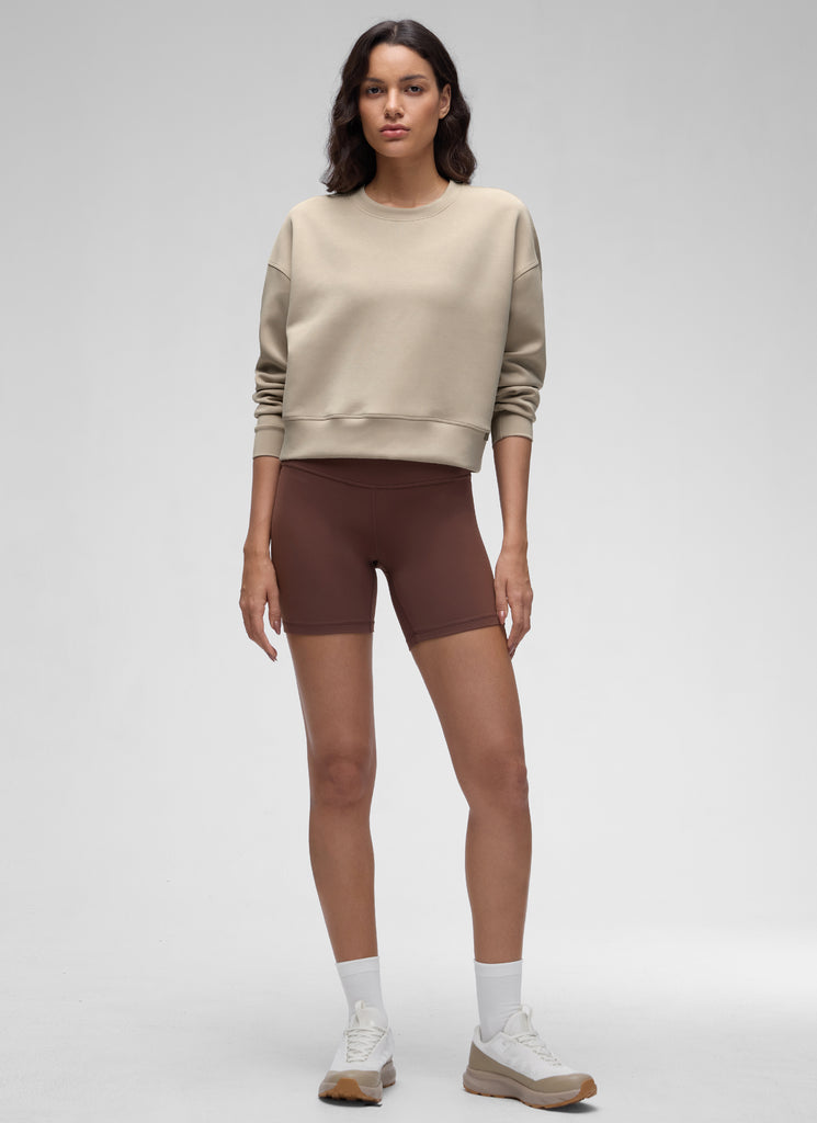 CRZ YOGA Womens SoftAura Basic Casual Sweat Shirt Crew Neck Pullover Strawberry Pink