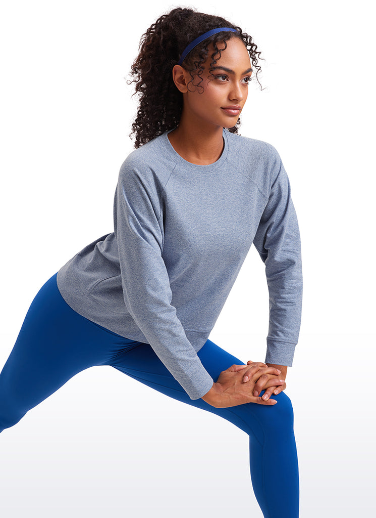 CRZ YOGA Women Casual Lightweight Relaxed Fit Long Sleeves Crew Neck Mojave Tan
