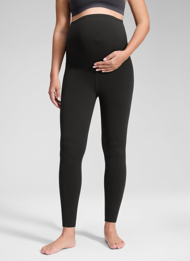 CRZ YOGA Women's Maternity Leggings Super High Rise Butterluxe 25'' Hot Fudge Brown
