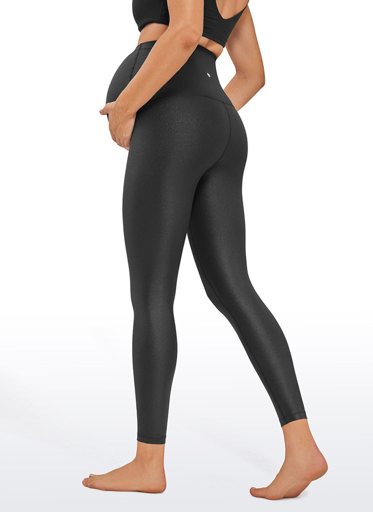 CRZ YOGA Women's Maternity Leggings Super High Rise Butterluxe 25'' Black Classic