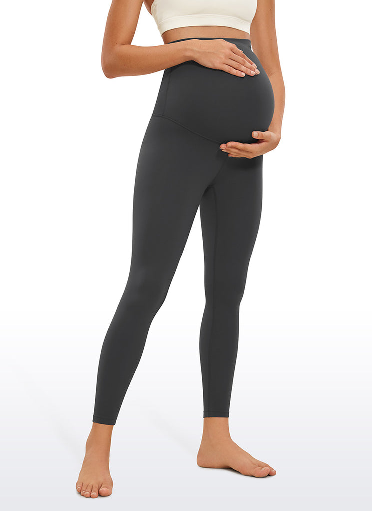 CRZ YOGA Women's Maternity Leggings Super High Rise Butterluxe 25'' Olive Green