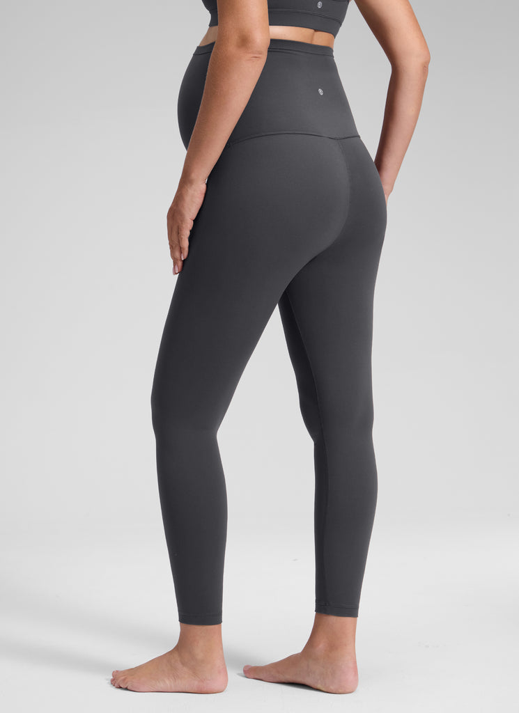 CRZ YOGA Women's Maternity Leggings Super High Rise Butterluxe 25'' Red Merlot