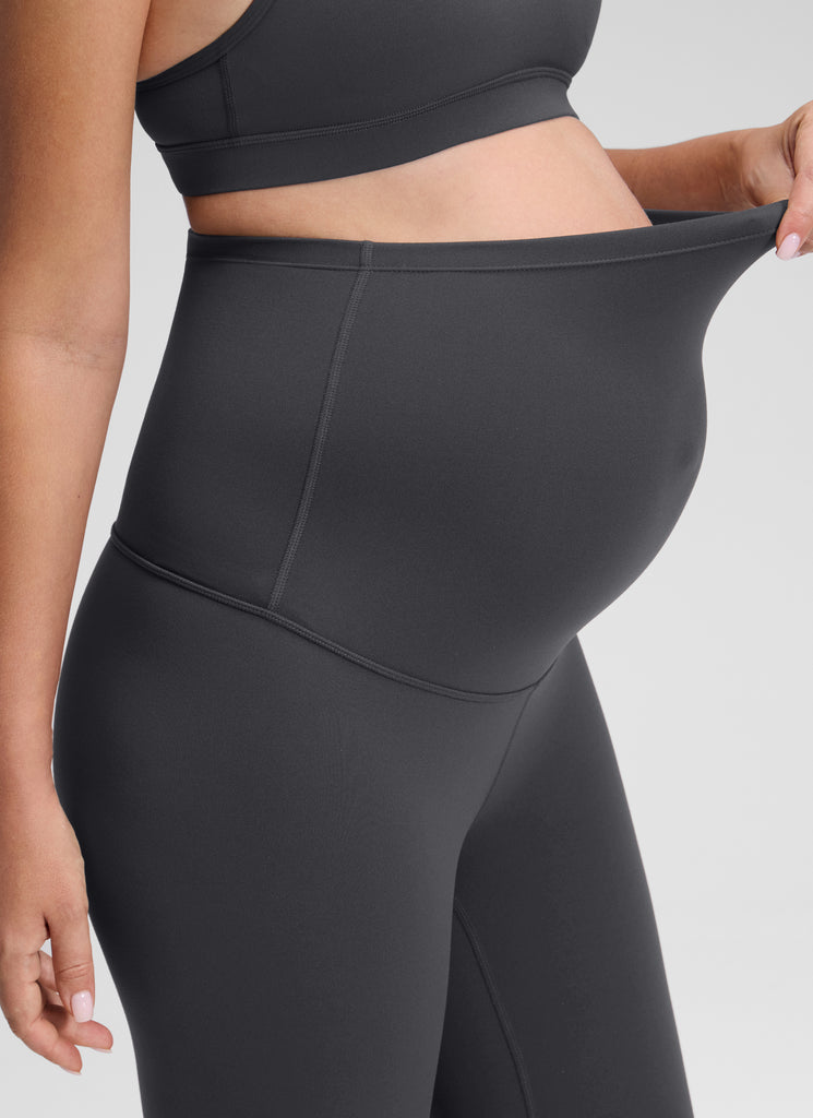 CRZ YOGA Women's Maternity Leggings Super High Rise Butterluxe 25'' Red Merlot