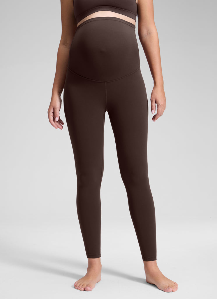 CRZ YOGA Women's Maternity Leggings Super High Rise Butterluxe 25'' Hot Fudge Brown