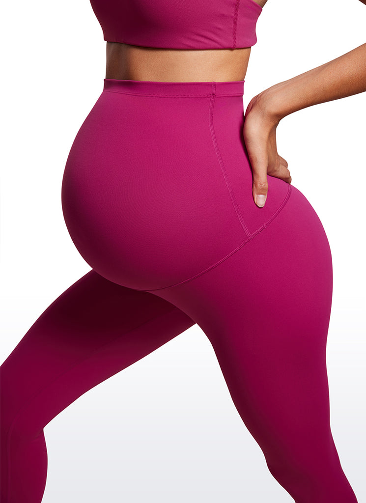 CRZ YOGA Women's Maternity Leggings Super High Rise Butterluxe 25'' Magenta Purple