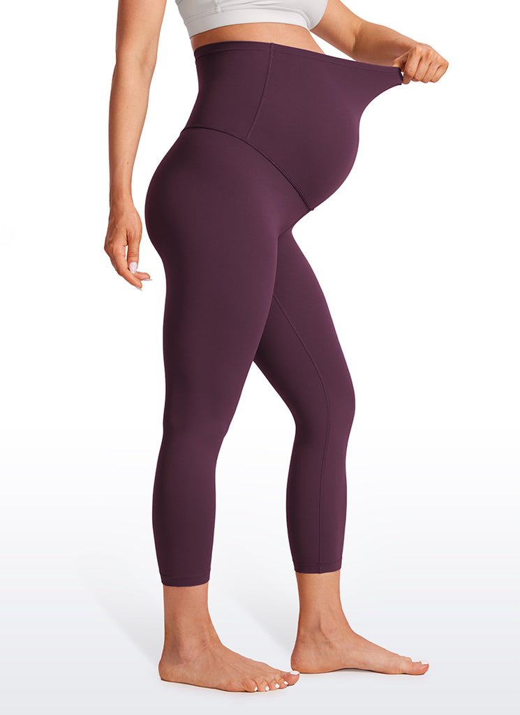 CRZ YOGA Women's Maternity Leggings Super High Rise Butterluxe 23'' Deep Purple