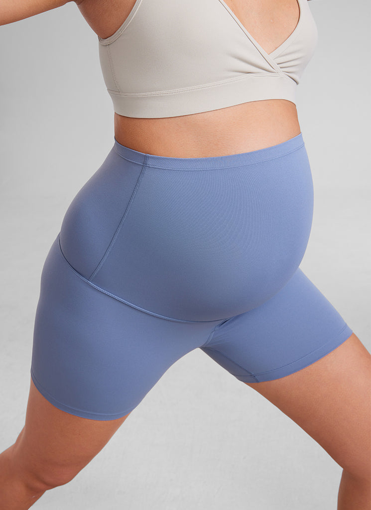 CRZ YOGA Women's Maternity Biker Shorts Super High Rise Butterluxe 4'' Deep Red