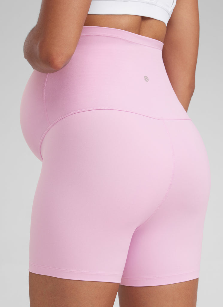 CRZ YOGA Women's Maternity Biker Shorts Super High Rise Butterluxe 4'' Mysterious Grey