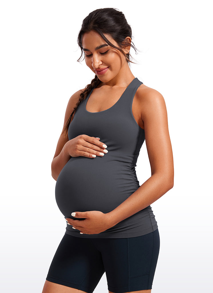 CRZ YOGA Women's Butterluxe Yoga Maternity Tank Top Racerback Red Merlot