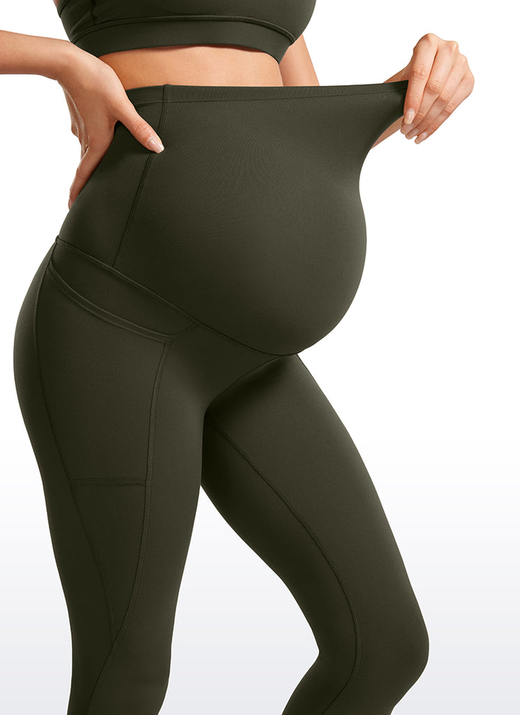 CRZ YOGA Womens Butterluxe Maternity Leggings with Pockets 25" Black