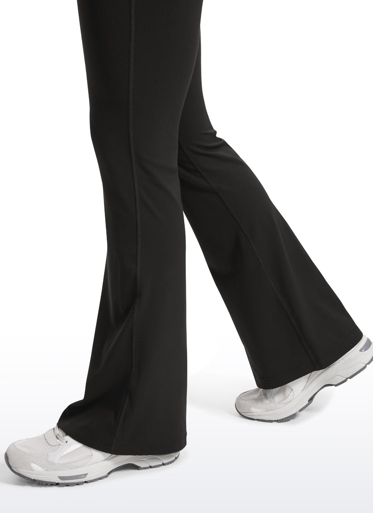 CRZ YOGA Women's Maternity Flare Leggings Pockets Butterluxe 31'' Black