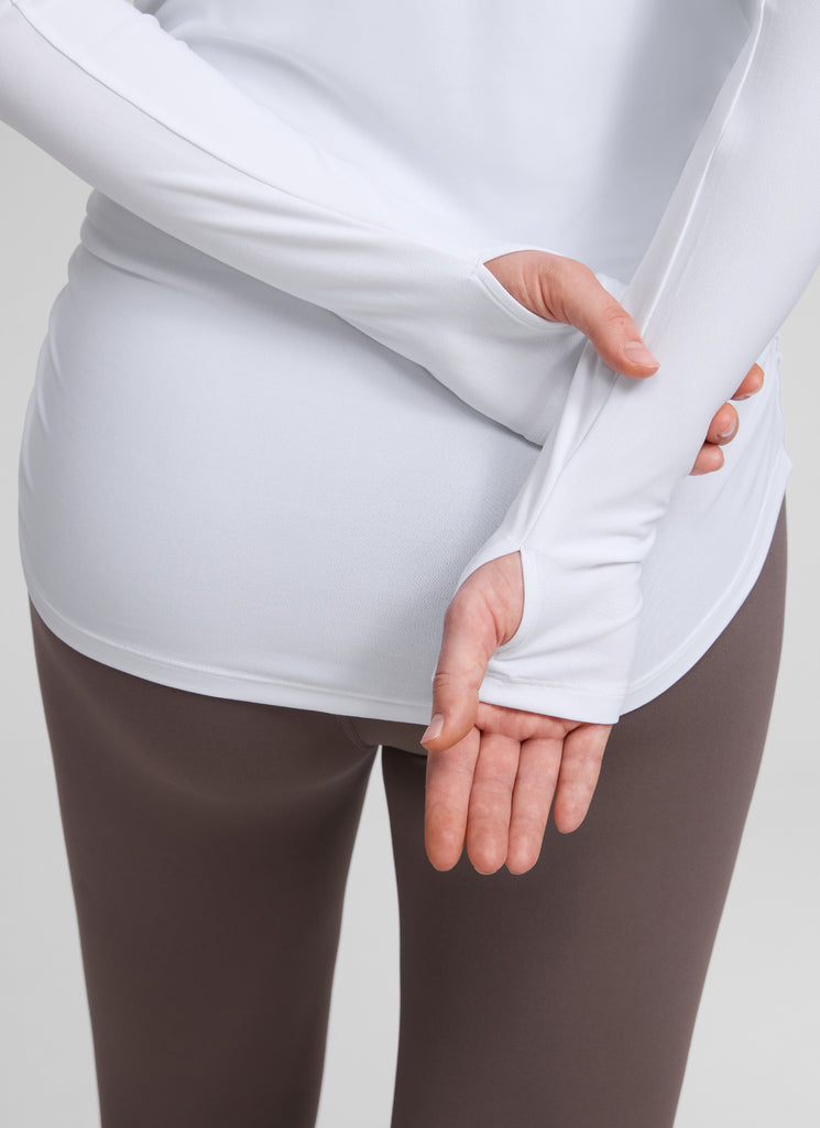 CRZ YOGA Women Butterluxe Long Sleeve Maternity Crewneck Pregnancy Top Black