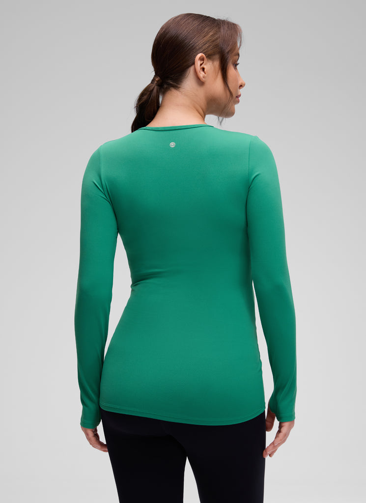 CRZ YOGA Women Butterluxe Long Sleeve Maternity Crewneck Pregnancy Top Lava Brown