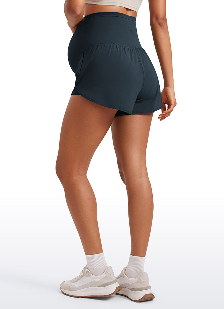 CRZ YOGA Women's Feathery-Fit Soft Maternity High Waisted Shortrs Grey Sage