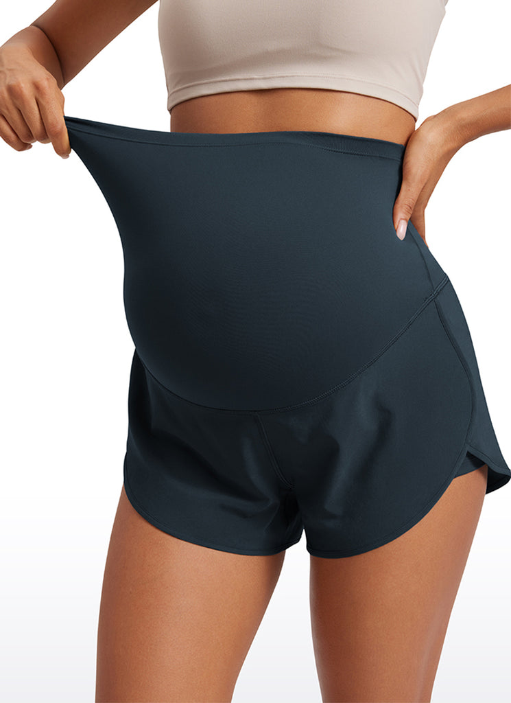 CRZ YOGA Women's Feathery-Fit Soft Maternity High Waisted Shortrs True Navy