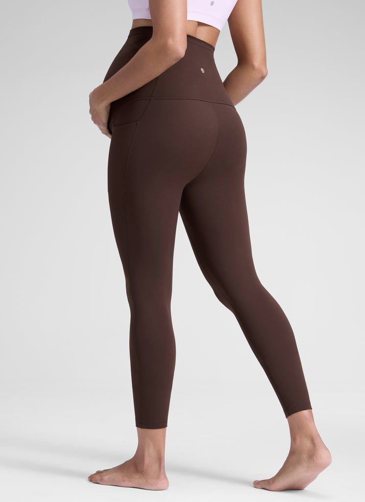 CRZ YOGA Women's Yoga High Rise Butterluxe Maternity Legging 25" Hot Fudge Brown