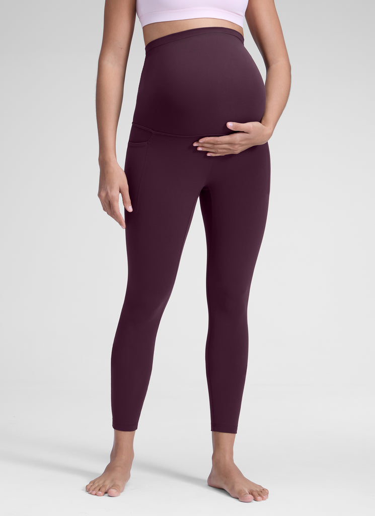 CRZ YOGA Women's Yoga High Rise Butterluxe Maternity Legging 25" Hot Fudge Brown