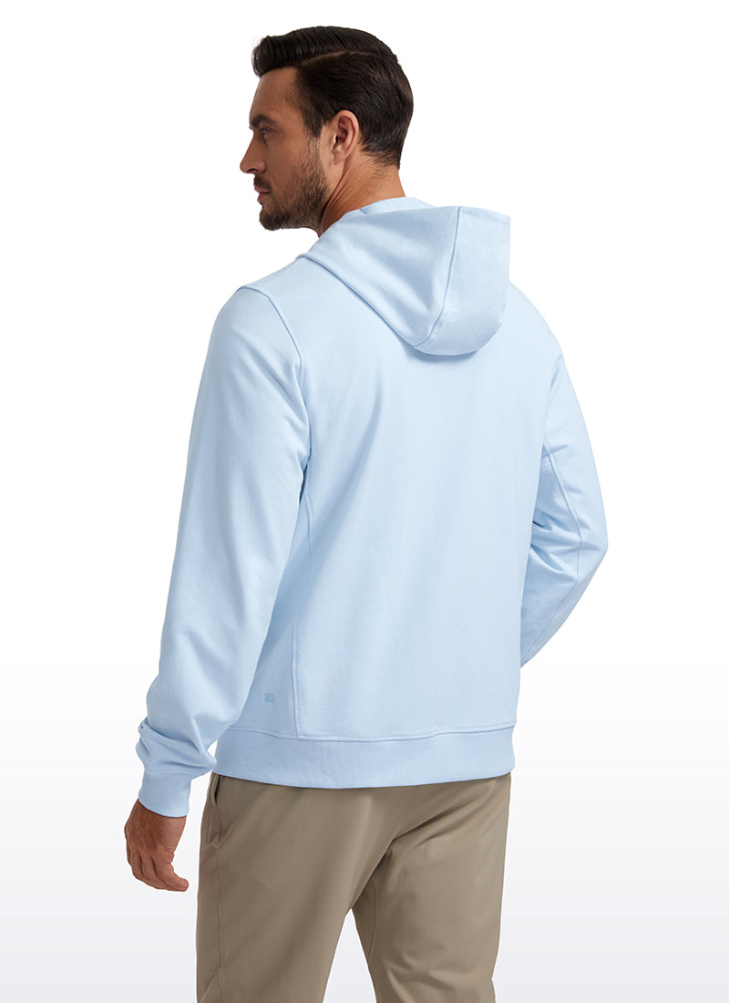 CRZ YOGA Men's Workout Relax Fit Outerwear Cotton Terry Zip-up Hoodie