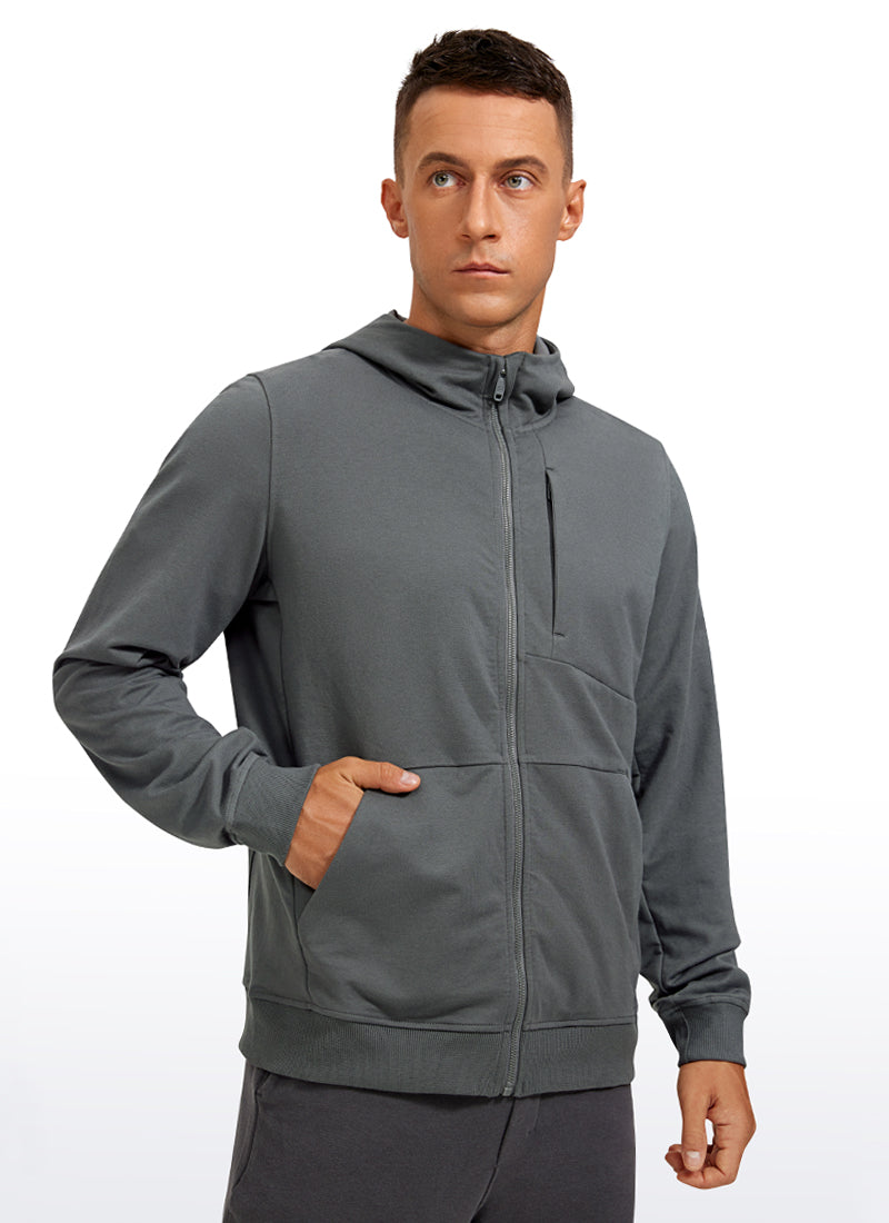 Cotton Terry Zip-up Jackets with Pockets
