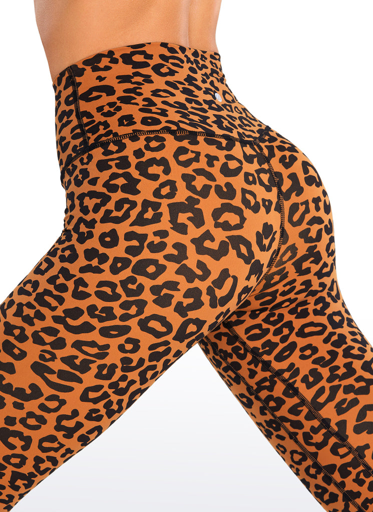 CRZ YOGA Womens Ulti-Dry High Neck X-Small, Orange Yellow Leopard